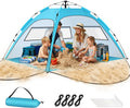 Pop Up Beach Tent Sun Shelter –Easy Set up in 3S Instant, Tentsfor 4/5 Person Beach UmbrellaSun Shelter Shade, UV 50+Protection, Wind Resistant,Lightweight Portable Baby TentsShade for Family