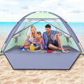 Happy Travel Beach Tent SunShelter for 3/4/5/6/7/8 Person,Portable UPF 50+ UV ProtectionBeach Shade Canopy for Family& Baby, Lightweight & EasySetup Beach Cabana with 3Ventilation Mesh Windows